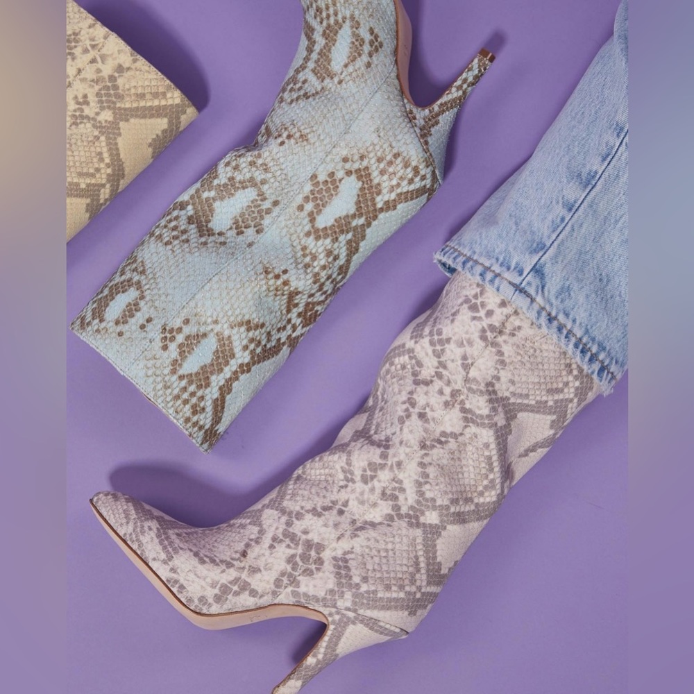 Paris Texas midi snake print nubuck boots 37